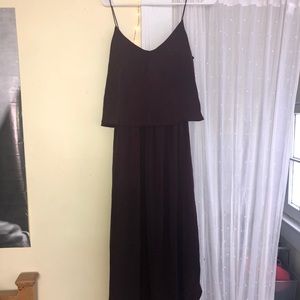 Midi/Maxi burgundy satin dress with dainty straps